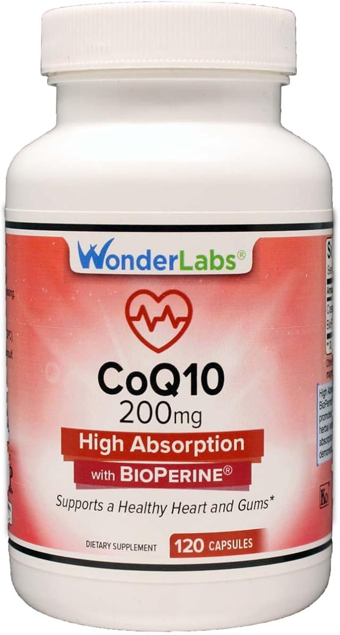 Wonder Labs High Absorption CoQ10 with BioPerine Naturally Fermented Non-GMO Gluten-Free