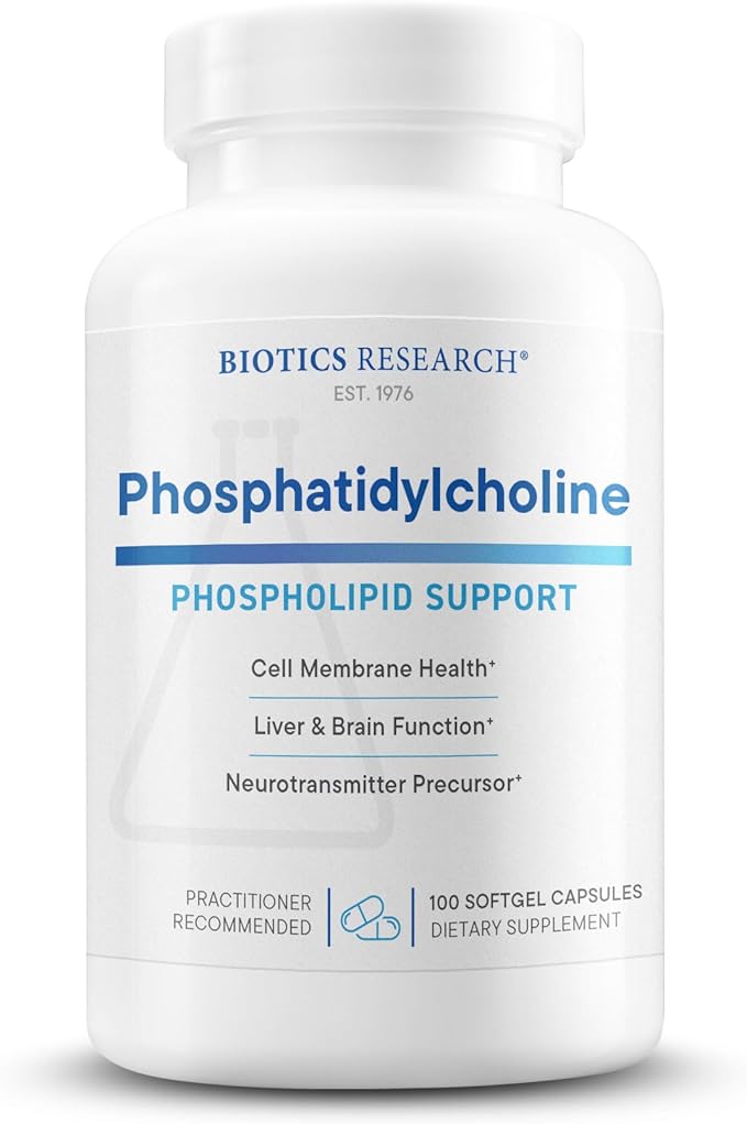 Biotics Research Phosphatidylcholine 420 mg/softgel Healthy Cognitive Function Derived from Lecithin Contains Choline for Neurotransmitter Acetylcholine 100 Servings