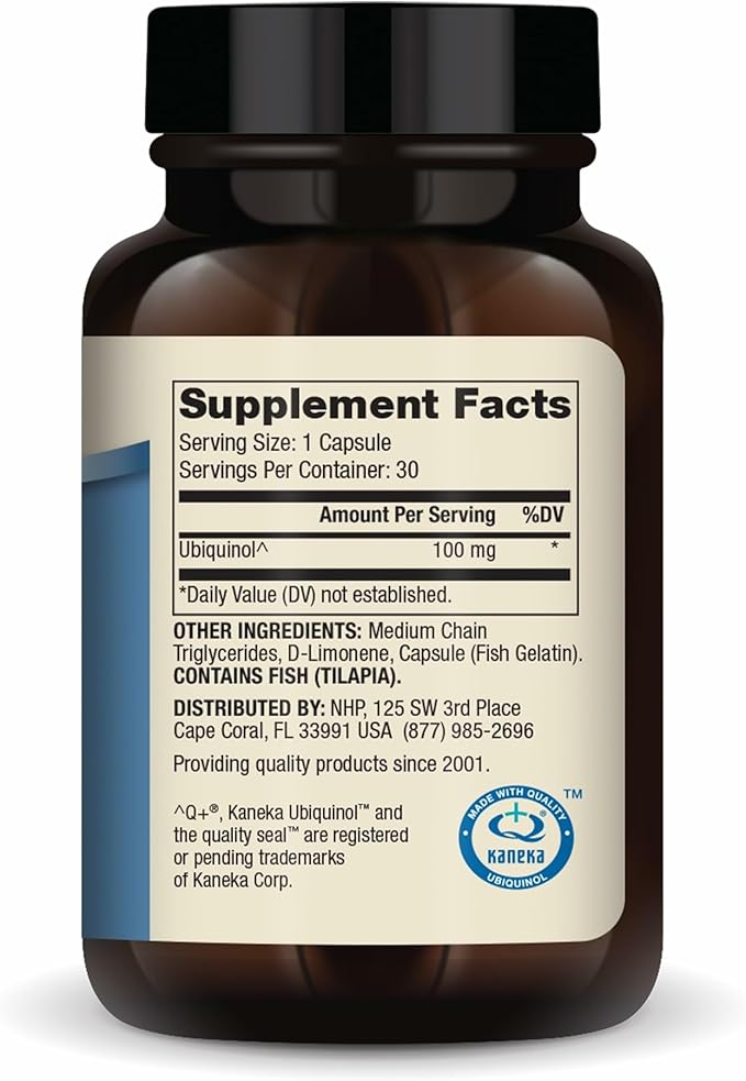 Dr. Mercola Ubiquinol - Supports Energy Production - Antioxidant Supplement - Non-GMO Gluten-Free &amp Soy-Free - 30 Capsules (30 Servings) - 100 mg