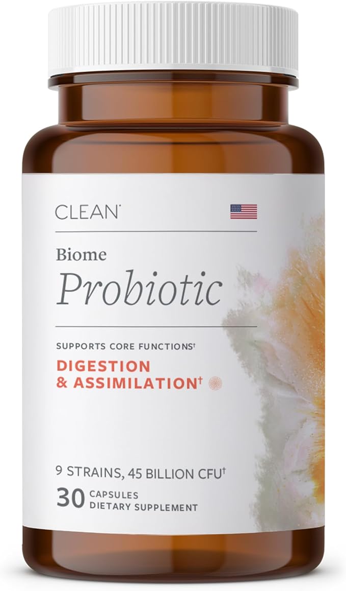 Daily Probiotic | 45 Billion CFU 9 Strains with Saccharomyces Boulardii | Gut Health De-Bloat &amp Immune Support | Digestive Balance &amp Microbiome Diversity | 30 Capsules