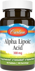 Carlson - Alpha Lipoic Acid 300 mg Promotes Energy Production 90 Tablets