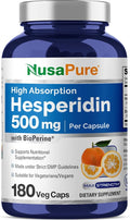 NusaPure Hesperidin 500 mg per Veggie Caps - 180 Capsules (BioPerine High Absorption Non-GMO)