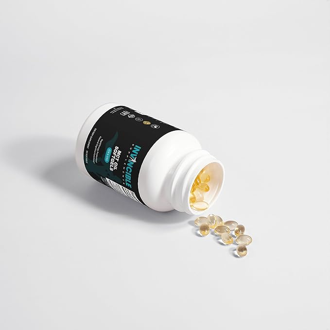 Premium MCT Oil Softgels C8 C10 | Brain &amp Energy Boost | Non-GMO Lab Tested 1100mg Caprylic Acid Keto Friendly Supplement