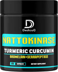 DEDICAD 4-in-1 Nattokinase 2000 Fu Turmeric Bromelain Serrapeptase - Spike Protein Detox - Body Balance Circulation Health &amp Immune System - 120 Capsules 4-Month Supply
