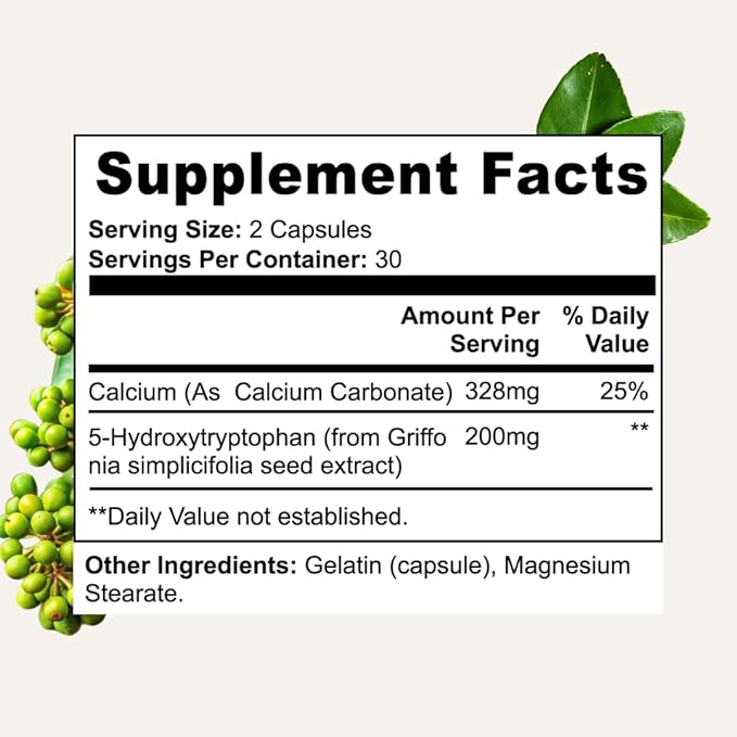Besti Supplements Happy Perimenopause Support – 5-HTP (5-Hydroxytryptophan) – Serotonin Boosting Supplement – 60 Capsules