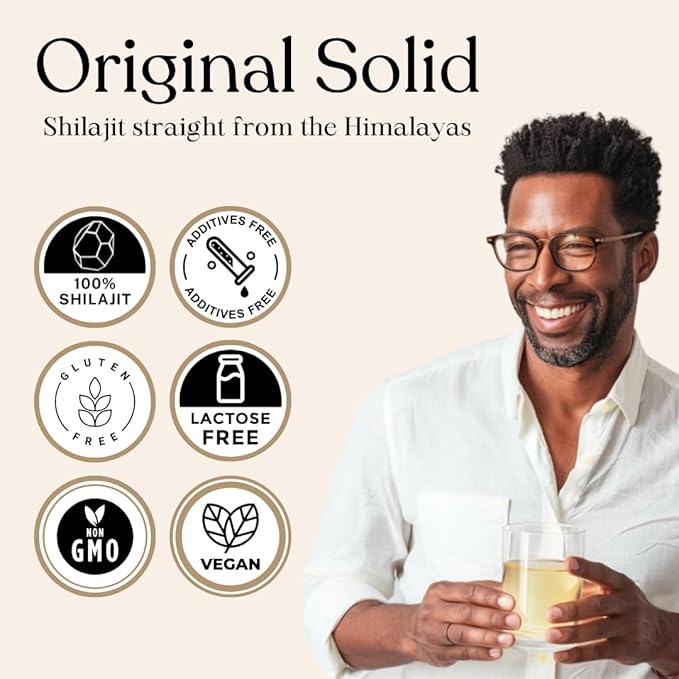 Pure Himalayan Shilajit | 100% Pure Natural Shilajit Grade A Max Potency 85+ Trace Minerals &amp Fulvic Acid | 3rd Party US Lab Tested | Immune Support Supplement - Men and Women | Original Solid (36