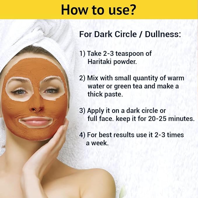 Haritaki Powder Organic - 200 GMS | 100% Pure Harde Powder | Kadukkai Powder | Harad Powder | Inknut Powder for Dark Circles Face Skin &amp Healthy Digestion