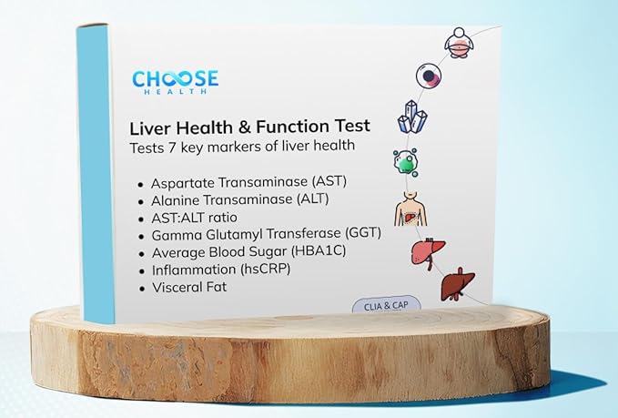 Liver Health &amp Function Test | 7-in-1 At-Home Liver Test | Choose Health | Test and Track Liver Function &amp Health | AST | ALT | GGT | Blood Sugars | Inflammation and More | Not Avail in NY RI
