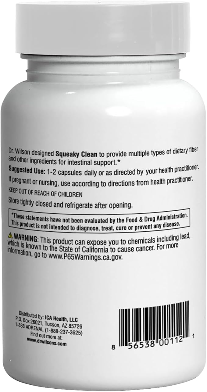 Dr. Wilson's Squeaky Clean Gut and Digestive Health with Fiber probiotics enzymes and More 90 Capsules