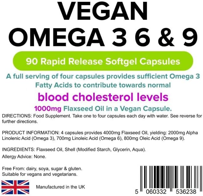 Vegan Omega 3 6 &amp 9 1000mg Capsules