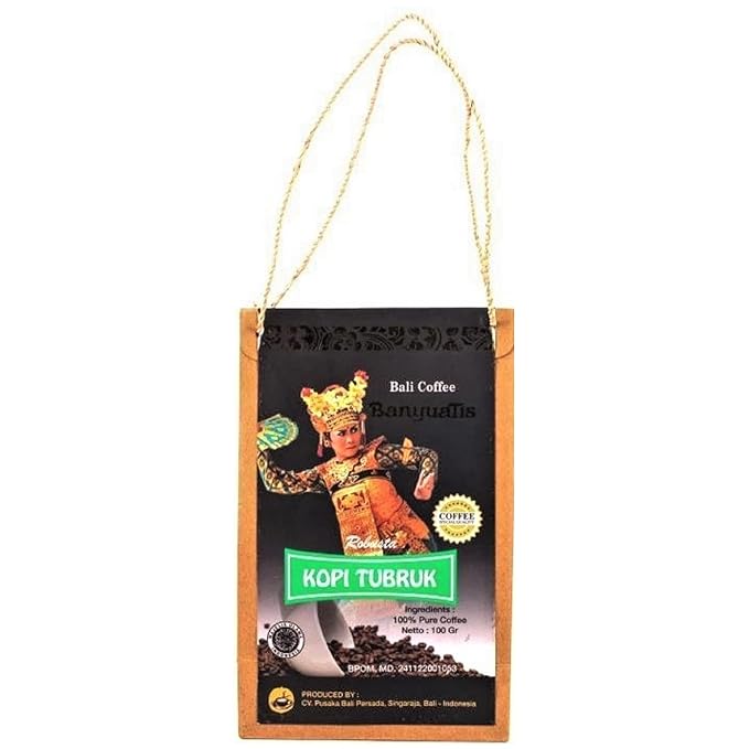BanyuaTis Indonesia Coffee Robusta Kopi Tubruk Ground Coffee 100g Pack of 2