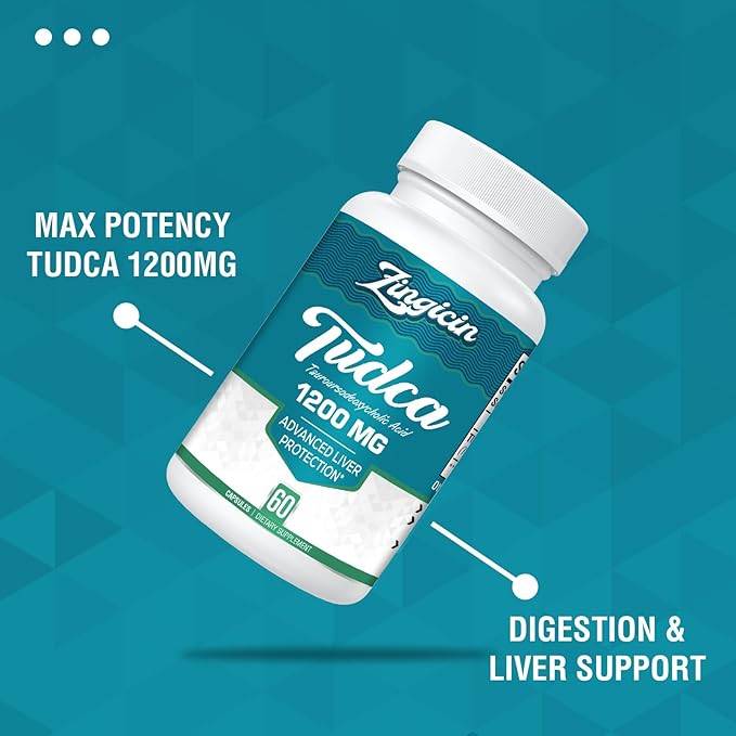 TUDCA Supplement 1200mg - 60 Veggie CapsulesPowerful TUDCA Bile Salts Supplements for LiverDigestion