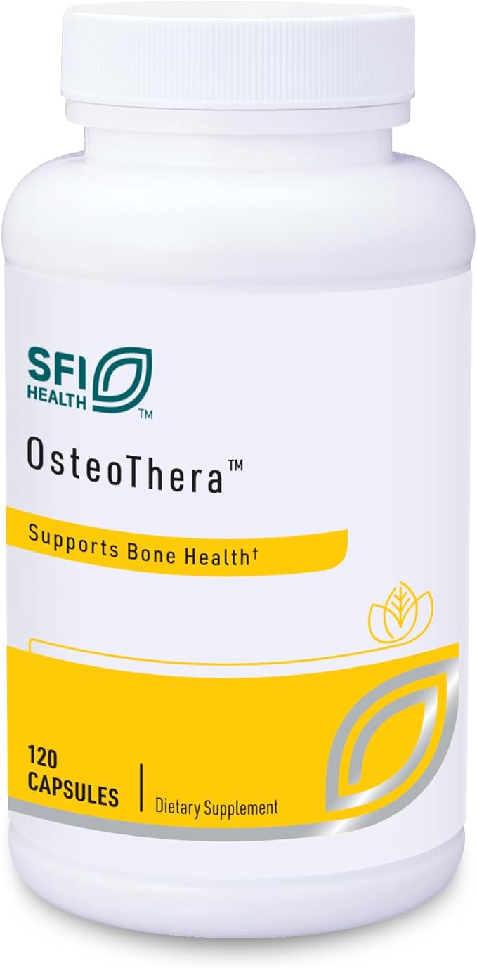 Klaire Labs SFI Health Osteothera Capsules - Hypoallergenic &amp Multifactorial Bone Support Formula with Calcium Vitamin K D3 Magnesium &amp Boron (120 Capsules)