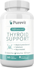 Advanced Thyroid Support Supplement with Black Cumin Extract Selenium Myo-inositol Thyroid Support for Hashimotos and Hypothyroidism 60 Capsules