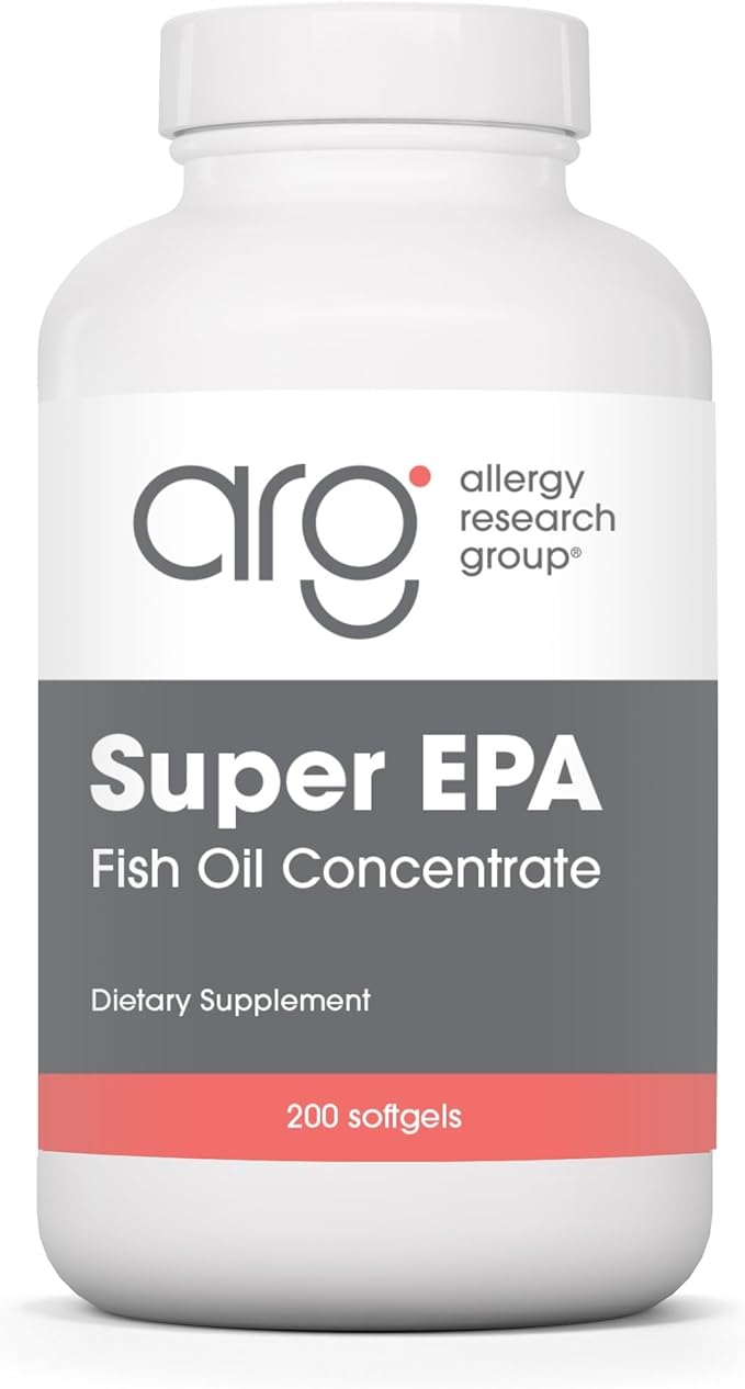 Allergy Research Group Super EPA - Omega 3 Supplement Fish Oil Concentrate EPA DHA Omega 3 Fatty Acids Sustainably-Sourced Anchovies Softgels - 200 Count