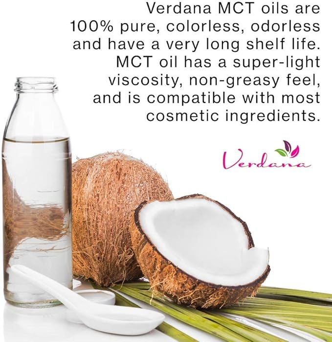 Verdana USDA Certified Organic Coconut MCT Oil –Fractionated Coconut Oil – No Palm Kernel Used – Kosher Food Grade Non-GMO – Great for Keto and Paleo Diets – 1Gallon
