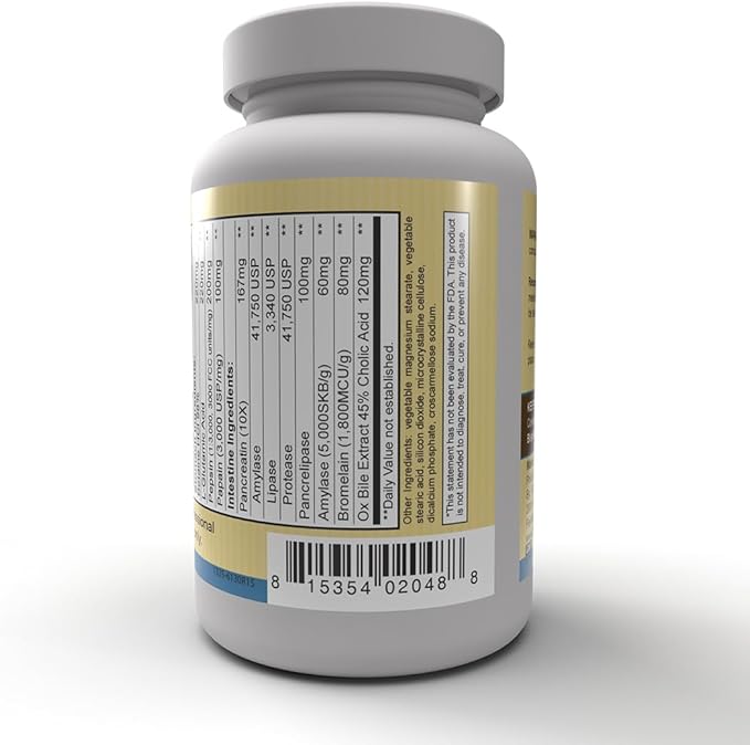 Priority One Vitamins Enzy Gest 120 Tablets - Pancreatic Enzymes and More Supporting Healthy Digestion and intestinal Activity.*
