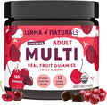 Llama Naturals Multivitamin for Women and Men Vegan Organic Gummies with Vitamin D C and K Adults Real Fruit Gummy Vitamins Chewable Multivitamin Supplement No Added Sugar Cane Cherry 120 Ct