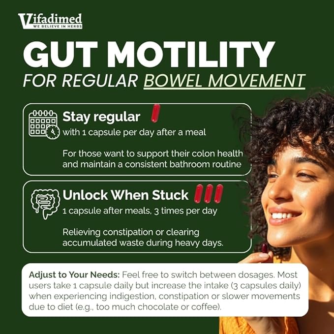RhubarbGut Motility Activator for Bowel Movement and RegularityConstipation ReliefBloating &amp Gas ReliefMucus Production AssistLining &amp Microbiome Support90 Capsules