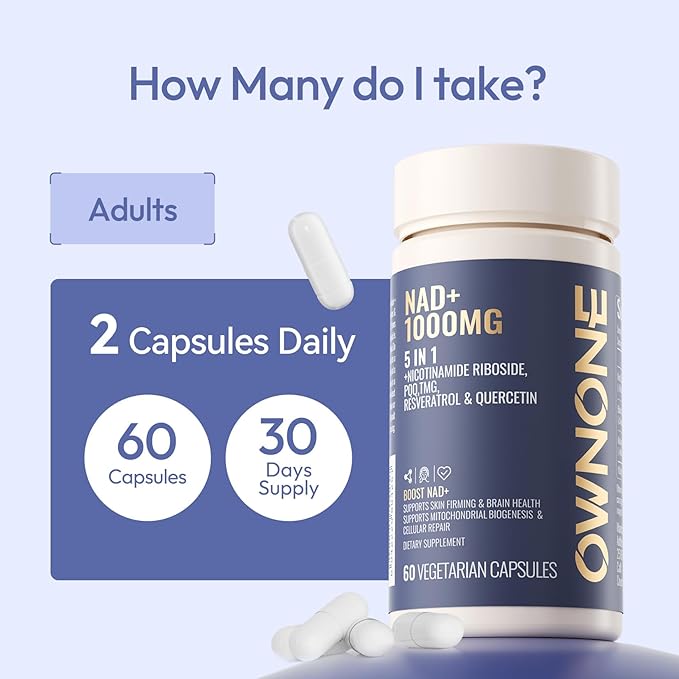 NAD+ Supplement with Nicotinamide Riboside Resveratrol Ouercetin etc NR Supplement for Healthy Aging Cellular Energy Production and MetabolismVegetarian NAD CapsulePack of 2