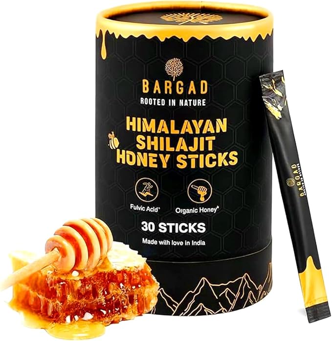 Bargad Pure Himalayan Shilajit Honey Sticks with Saffron – 30 Count | 75%+ Fulvic Acid 85+ Trace Minerals | Natural Energy &amp Immunity Booster | Easy Single-Use Packets