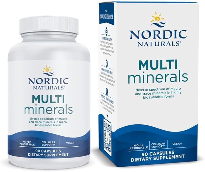Nordic Naturals Multi Minerals Unflavored - 90 Capsules - 11 Essential Minerals - Optimal Health &amp Wellness - Certified Vegan - Non-GMO - 30 Servings