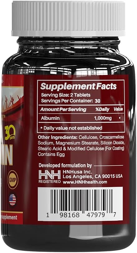 Dr.K&ampC HNHusa Mega Albumin Protein 1000mg 60 Tablets Healthy Kidney Liver Function Wellness Overall Health Support Energy Life Balance Supplement 60tabs 1pk
