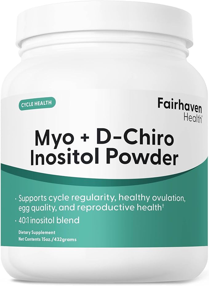 Fairhaven Health Myo-Inositol and D-Chiro Inositol Powder | 40:1 Ratio | Healthy Ovarian &amp Hormone Balance for Women* | Premium Vegan Supplement for Women | Non-GMO | 180 Servings