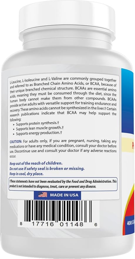 Best Naturals BCAA 3200 mg per Servings 400 Capsules (Pack of 2)