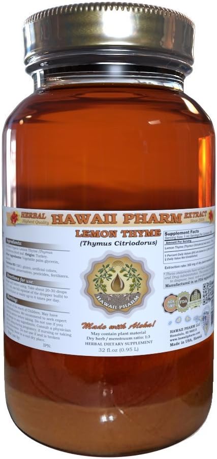 Lemon Thyme Liquid Extract Lemon Thyme (Thymus Citriodorus) Dried Leaf Tincture Supplement 32 oz