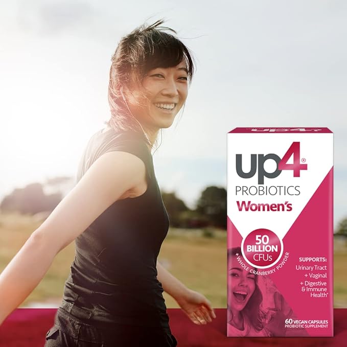 up4 Probiotic Supplement for Women Vaginal Digestive and Immune Support 50 Billion CFUs Guaranteed Non-GMO Gluten Free Soy Free Vegan 60 Count