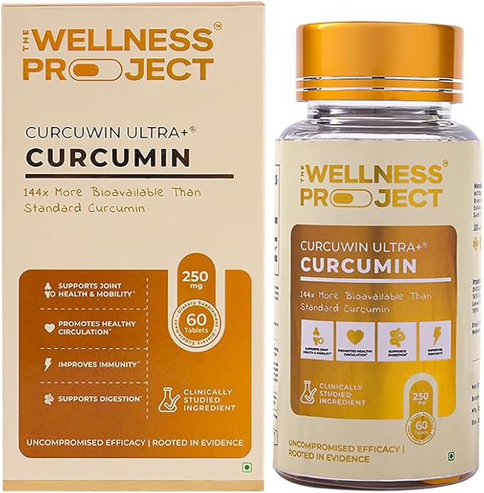 The Wellness Project (TWP Curcumin with Curcuwin Ultra+ 250mg | Supports Joint Muscle &amp Lung Health | for Mobility &amp Recovery | for Women &amp Men | 120 Tablets – 4 Month Supply (120 Count)