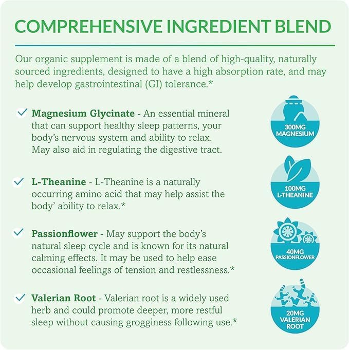 Dr. Olivia's Magnesium Glycinate Complex w/L-Theanine Passionflower &amp Valerian Root - 90 Capsules