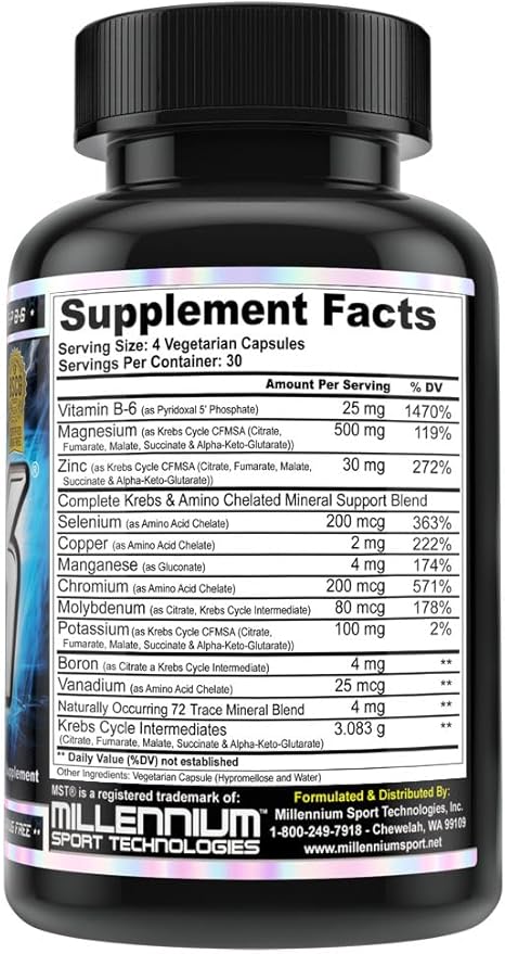 MST ZMK (Zinc &amp Magnesium as Krebs Chelates (as Citrate Fumarate Malate Succinate Alpha-Keto-Glutarate. With Mineral Support Blend &amp Trace Minerals. Support ATP Sleep Muscle Recovery 12