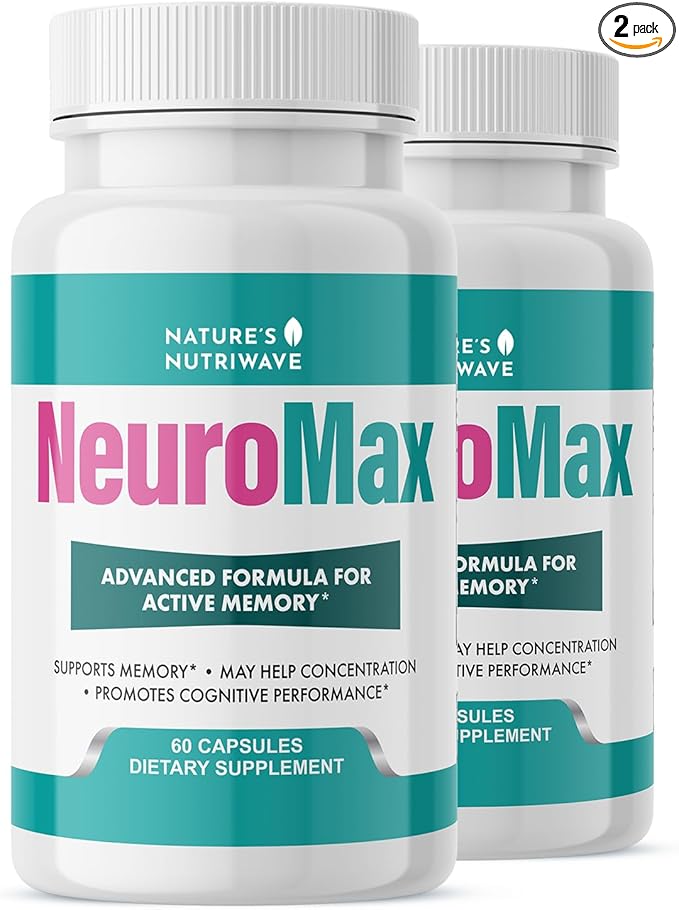 NeuroMax – Natural Herbal Blend with Passion Flower Marshmallow Root &amp California Poppy – Non-GMO Easy-to-Take Capsules Made in USA GMP Certified Facility - 60 Capsules 2 Month Supply