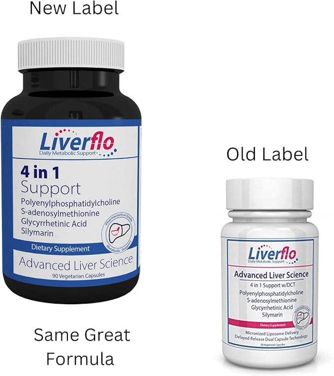 Nutrasal LiverFlo Liver Support PPC Polyenylphosphatidylecholine S-adesnosylmethionine Glycyrrhetinic Acid Silymarin Supplement Vegetarian Capsules