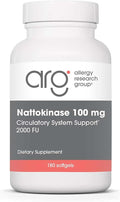 Allergy Research Group ARG Nattokinase 100 mg - Supplement to Support Healthy Circulation - Delivers 100 mg Nattokinase NSK-SD from Fermented Soybeans per Serving - 180 Servings - 180 Capsules