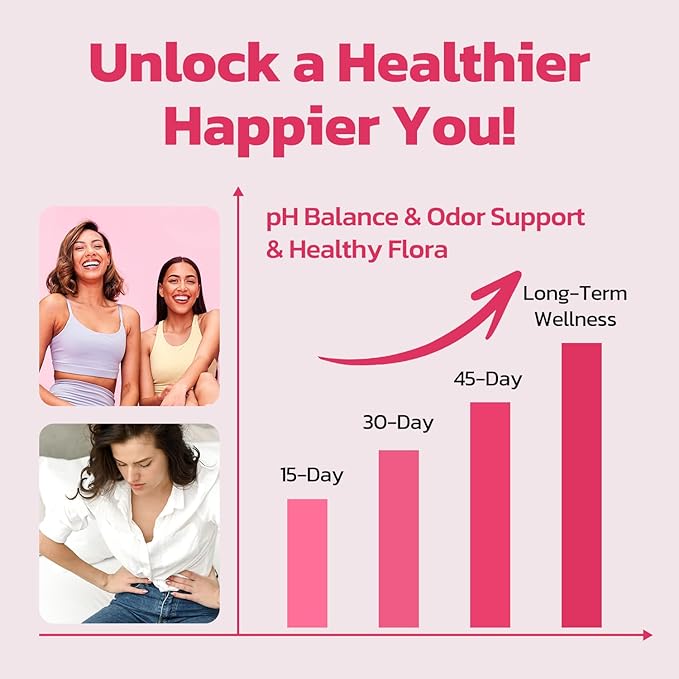 Vaginal Probiotics – pH Balance Feminine Odor Control &amp Yeast Support Probiotics for Women with Prebiotics &amp Lactobacillus Blend 60 Capsules