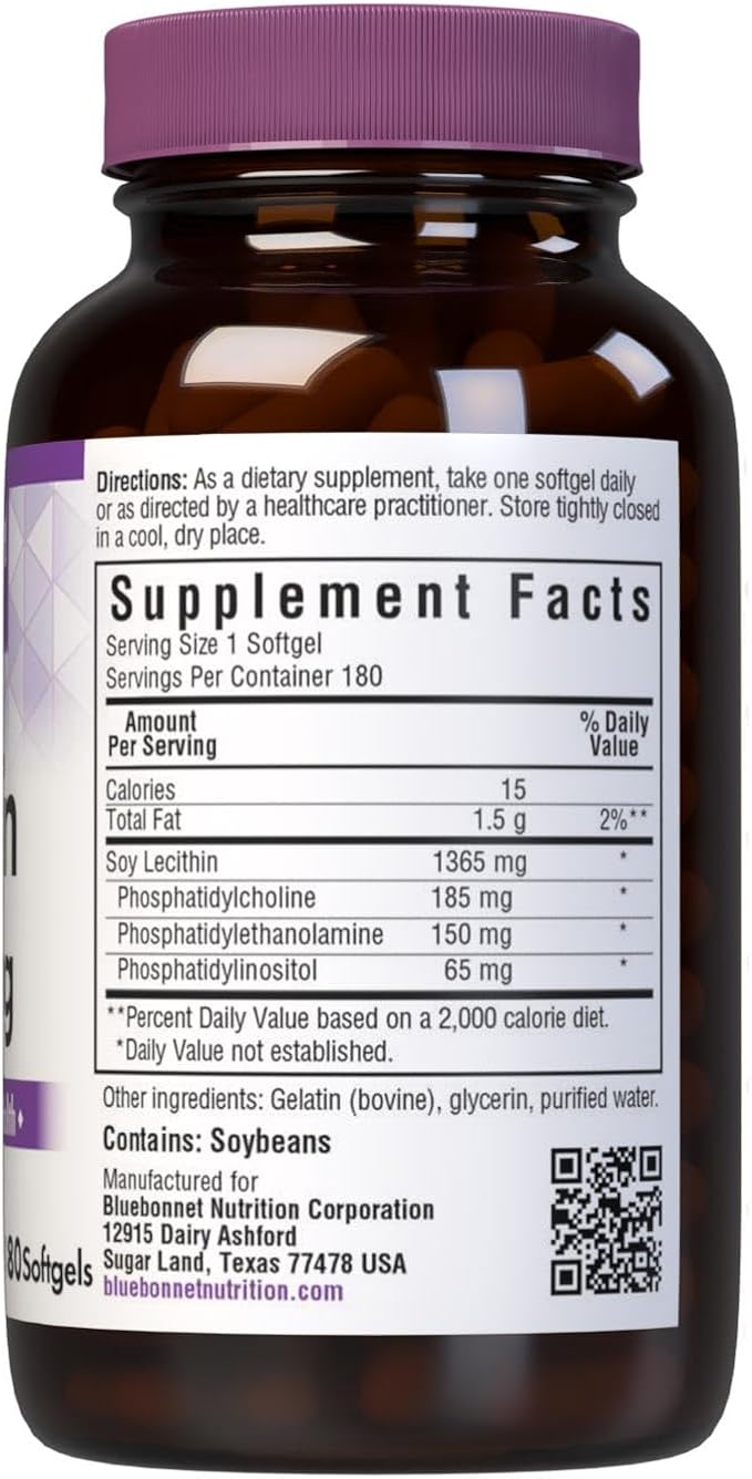 BlueBonnet Nutrition Lecithin 1365 mg 180 softgels