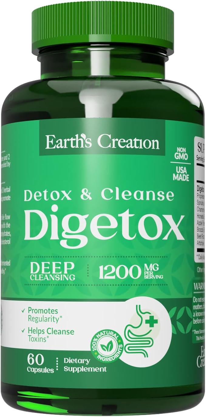Earth's Creation Natural Digetox - Digestive Detox &amp Cleansing - 60 Caps