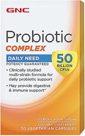 GNC Probiotic Complex Daily Need with 50 Billion CFUs | Clinically Studied Multi-Strain Supports Digestive and Immune Health Vegetarian | 30 Capsules