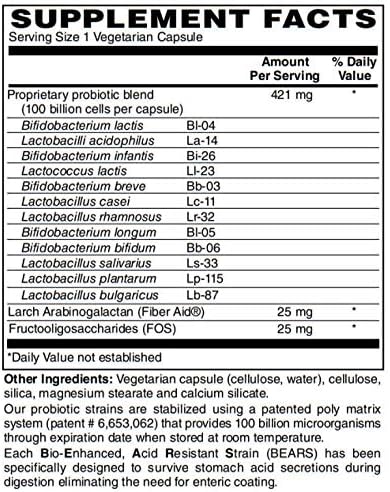 BariatricPal Probiotic 100 Billion CFU Gastrointestinal &amp Immune Health Capsules (30ct)