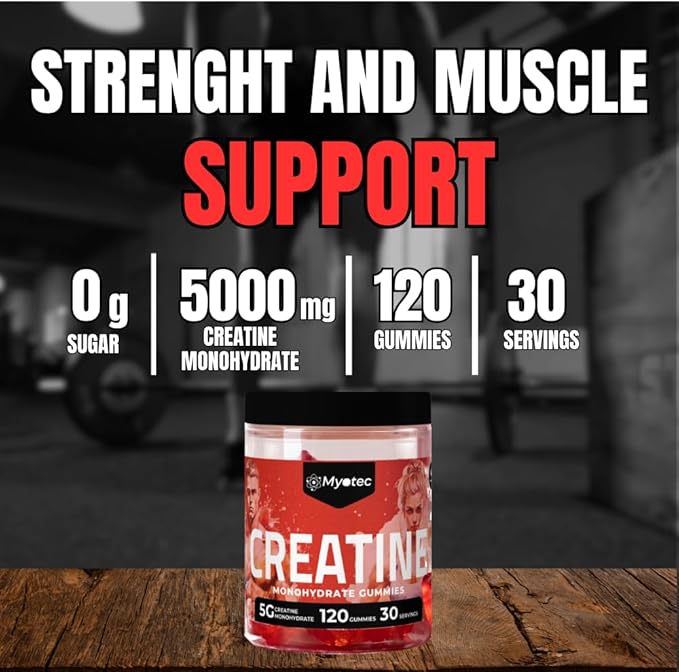 Creatine Monohydrate Gummies for Men &amp Women-5g of Creatine Monohydrate per Serving- Increase Strength and Build MuscleSugar Free 120 Count