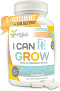 I Can Grow Day-Time for Kids 10+ &amp Teens | Growth &amp Development Support with L-Arginine Colostrum Calcium D3 Magnesium Zinc | Bone Strength Focus | 90 Capsules