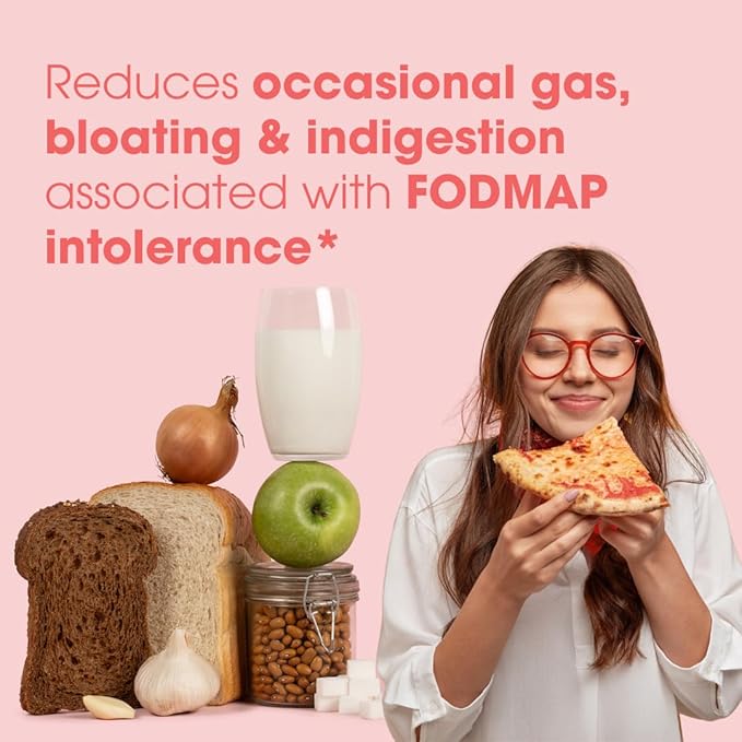 Intoleran Fodmix (Quatrase) Digestive Enzymes - 108 Capsules | Highly Dosed Supplement for FODMAP Intolerance | Helps Digest Lactose and Complex Carbohydrates | Pure &amp Vegan | Low FODMAP