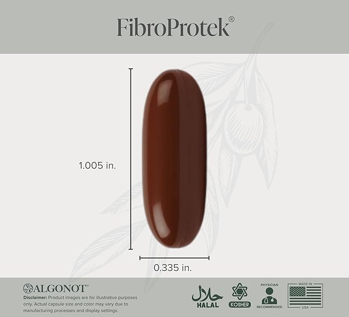 Algonot FibroProtek – Physician Recommended with Exclusive Combination of Ingredients Including Luteolin Quercetin Carnitine Olive Pomace Oil – 60 Capsules