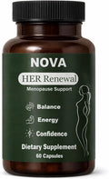 NOVA Menopause Relief Support for Her - Probiotic Estrogen Balance Formula with Curcuminoids &amp Botanical Extracts – Supports Hormonal Balance Comfort &amp Daily Well-Being – 60 Capsules (1)