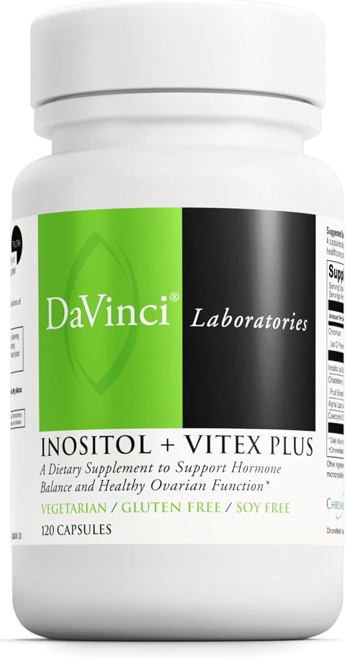 DAVINCI Labs - Inositol + Vitex Plus - A Dietary Supplement to Support Hormone Balance and Healthy Ovarian Function - Vegetarian Gluten Free Soy Free - 120 Capsules