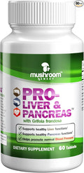 PRO-Liver &amp Pancreas | Best All-Natural Herbal Supplement for Pancreas &amp Liver Support Detox Clinically Studied Grifola frondosa Mushroom Extract Vegan NON-GMO USA Made 60 Tablets