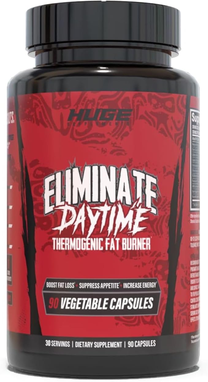 Eliminate Thermogenic Fat Burner For Men - Supercharge Metabolism Boost Energy Appetite Suppressant &amp Reduce Cravings - 11 Potent Ingredients Fast-Acting Potent Weight Loss Pills (90 Capsules)